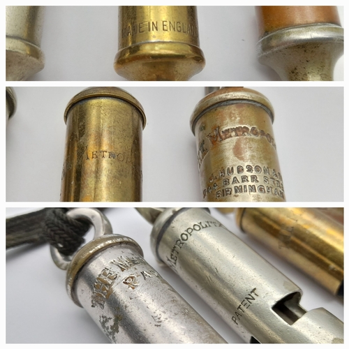 1295 - A Parcel of Four Mid Twentieth Century Metropolitan Police or Similar Whistles.