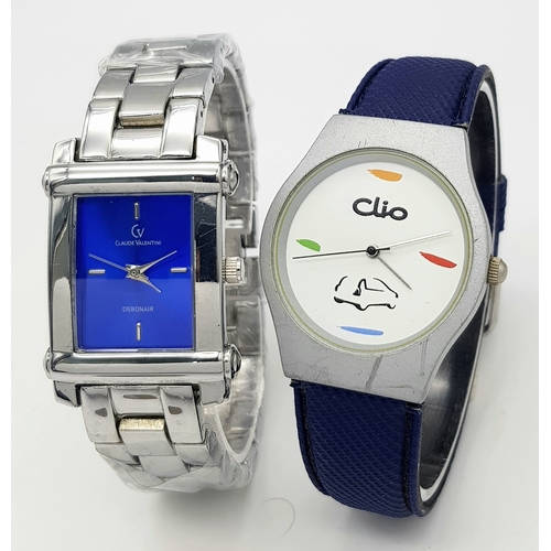 1138 - Two Good Men’s Quartz Watches Comprising: 1) An Unworn Tank Style Watch by Claude Valentini Model De... 