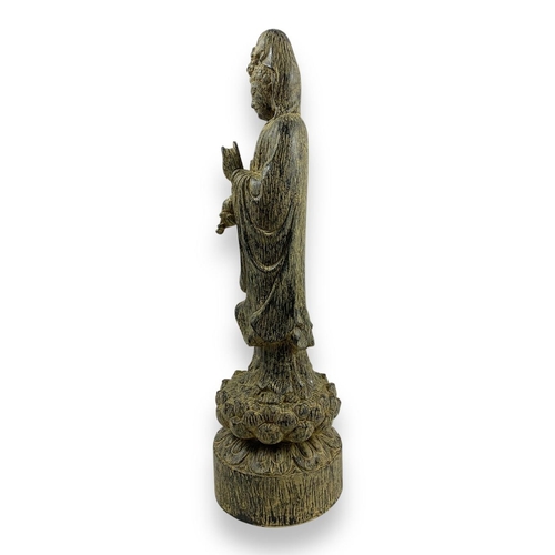 1176 - A rare and large vintage hand carved Agarwood Guanyin deity Statue. The natural agarwood fragrance i... 