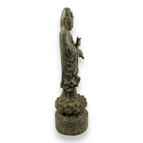 1176 - A rare and large vintage hand carved Agarwood Guanyin deity Statue. The natural agarwood fragrance i... 