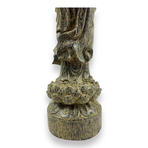 1176 - A rare and large vintage hand carved Agarwood Guanyin deity Statue. The natural agarwood fragrance i... 