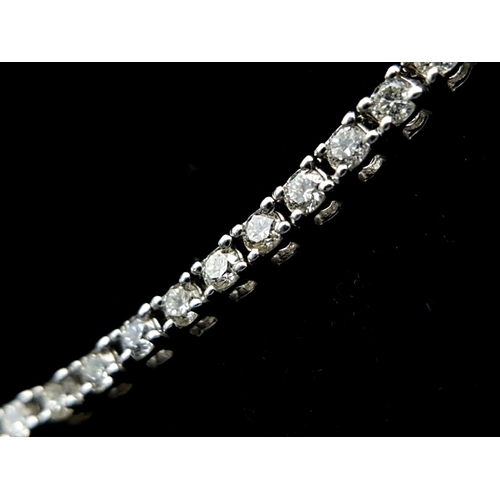 7 - An Icebox 14k White Gold Diamond Tennis Necklace. 256 brilliant round cut diamonds - 7ctw, approx. 5... 