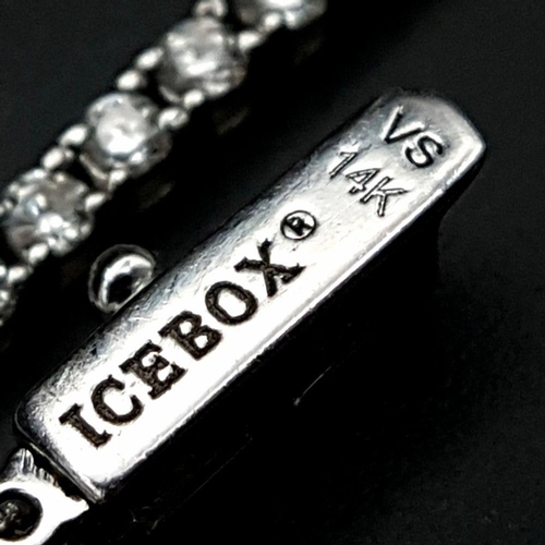 7 - An Icebox 14k White Gold Diamond Tennis Necklace. 256 brilliant round cut diamonds - 7ctw, approx. 5... 