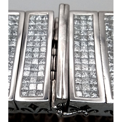 14 - A Magnificent 58ctw (approx) Diamond Bracelet! This 14K White Gold, 309g (total weight) masterpiece ... 