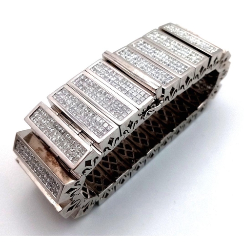 14 - A Magnificent 58ctw (approx) Diamond Bracelet! This 14K White Gold, 309g (total weight) masterpiece ... 