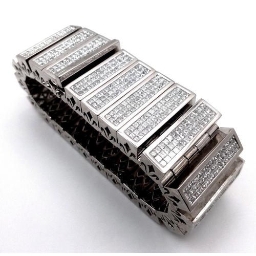 14 - A Magnificent 58ctw (approx) Diamond Bracelet! This 14K White Gold, 309g (total weight) masterpiece ... 