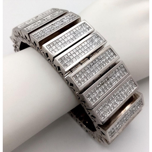 14 - A Magnificent 58ctw (approx) Diamond Bracelet! This 14K White Gold, 309g (total weight) masterpiece ... 