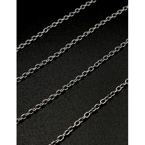 56 - An Art Deco Platinum and Diamond Lavaliere Necklace. 3.2ctw of old European round cut diamonds with ... 