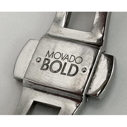 399 - A Movado Bold Quartz Chronograph Watch. Stainless steel bracelet and case - 40mm. Silver and white d... 