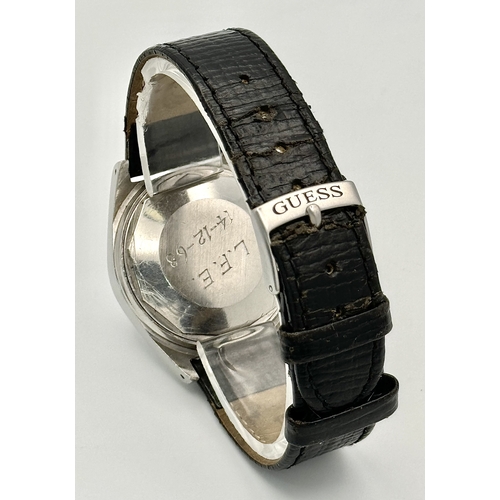 741 - A Vintage Tissot Automatic Seastar PR 516 Gents Watch. Black leather strap. Stainless steel case - 3... 