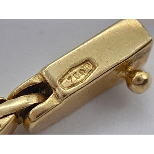 27 - A Stylish 18K Yellow Gold Diamond Tennis Bracelet. 16cm. 10g