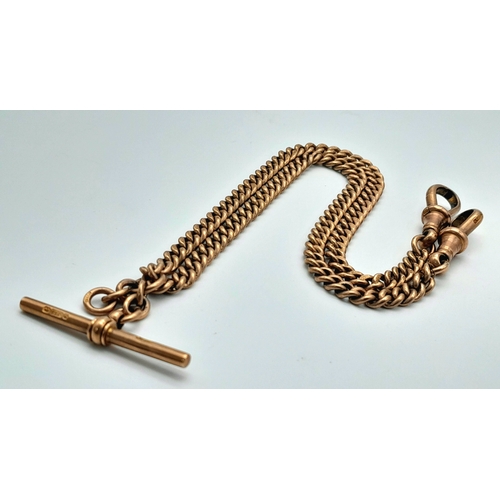 55 - An Antique 9K Rose Gold Albert Chain. 36cm. 31g