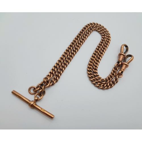 55 - An Antique 9K Rose Gold Albert Chain. 36cm. 31g