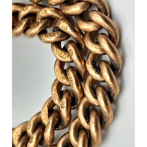 55 - An Antique 9K Rose Gold Albert Chain. 36cm. 31g