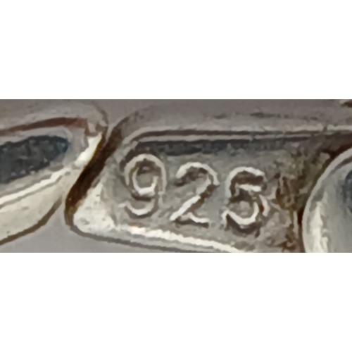 874 - A 925 Silver Bracelet - Shell Form Links. 16cm. 25g