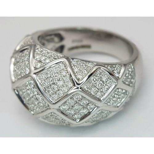 8 - AN 18K WHITE GOLD DIAMOND SET DRESS RING - 1.23CTW 11.9G. SIZE N. SC5082.