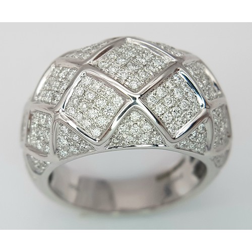 8 - AN 18K WHITE GOLD DIAMOND SET DRESS RING - 1.23CTW 11.9G. SIZE N. SC5082.