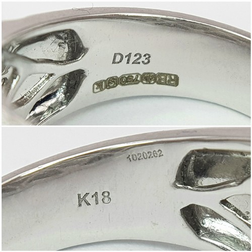 8 - AN 18K WHITE GOLD DIAMOND SET DRESS RING - 1.23CTW 11.9G. SIZE N. SC5082.