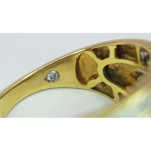 36 - AN 18K YELLOW GOLD 7 ROW DIAMOND RING. 1CTW. 5.9G. SIZE L. SC5078