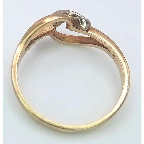 684 - A 9K YELLOW GOLD DIAMOND SET RING. 1.7G. SIZE J. SC5055