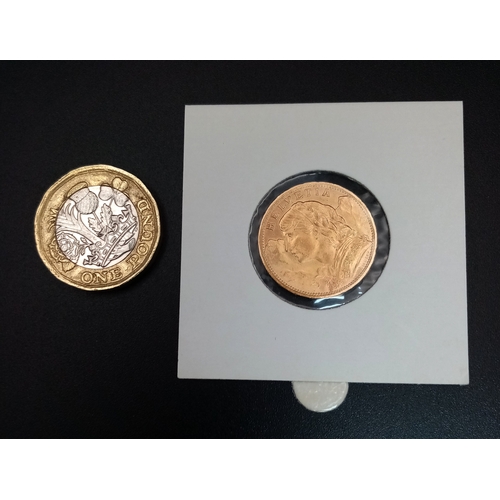 11 - A 1914 HELVETIA SWISS 20 FRANC COIN. 6.4G. C-5015
