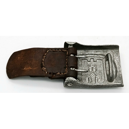 785 - A WW2 German DRK (Red Cross) Buckle and leather Tab Dated 1942. Buckle Marked GES.Gesch. The tab has... 