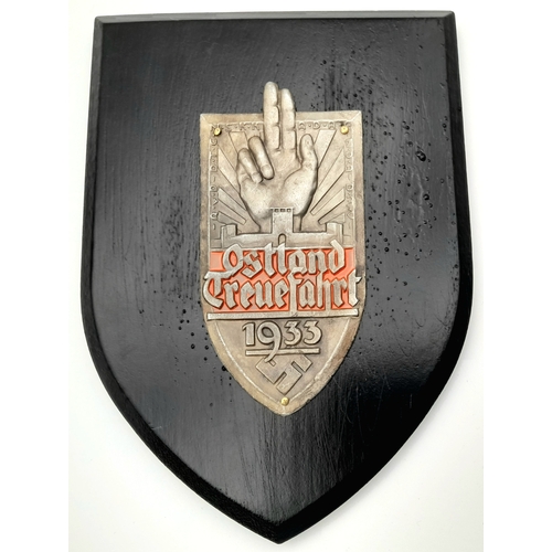 794 - A 3rd Reich Period Plaque for the 1933 Ostland Treuefahrt Car Rally.