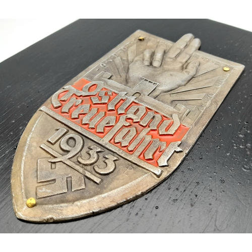 794 - A 3rd Reich Period Plaque for the 1933 Ostland Treuefahrt Car Rally.