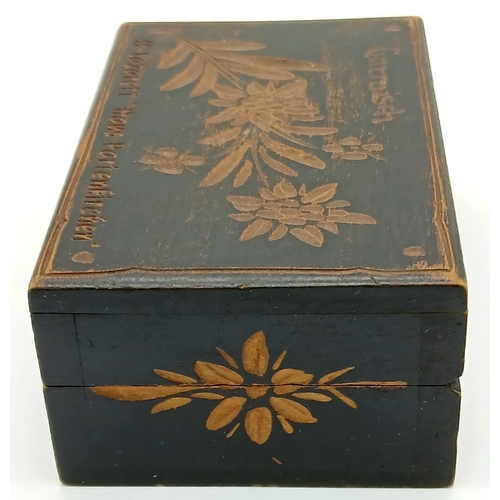 813 - A Hand Carved Wooden Box by a soldier in a Waffen SS Field Hospital.