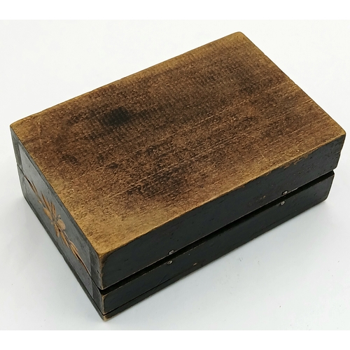 813 - A Hand Carved Wooden Box by a soldier in a Waffen SS Field Hospital.