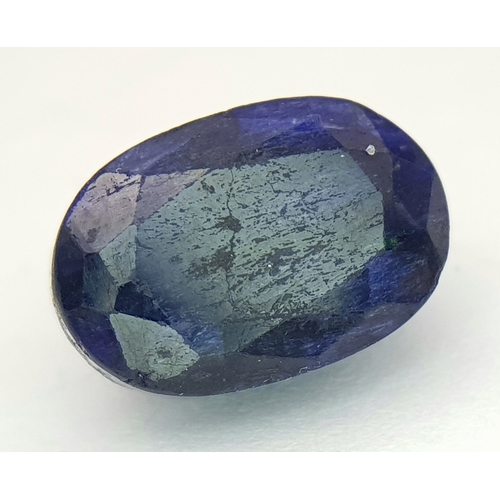 761 - AN OVAL CUT NATURAL BLUE MADAGASCAN SAPPHIRE 4.15CT WITH GLI CERTIFICATE . REF: A/S 1091