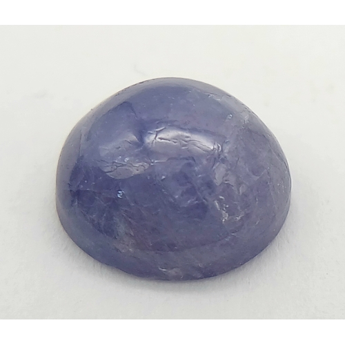 768 - A ROUND CABOCHON NATURAL TANZANITE 4.02CT WITH GLI CERTIFICATE . REF: A/S 1092
