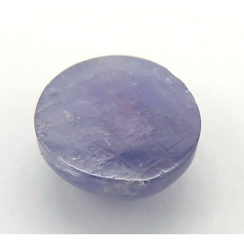 768 - A ROUND CABOCHON NATURAL TANZANITE 4.02CT WITH GLI CERTIFICATE . REF: A/S 1092