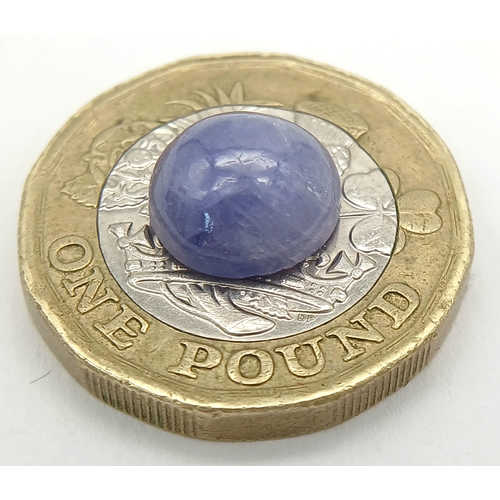 768 - A ROUND CABOCHON NATURAL TANZANITE 4.02CT WITH GLI CERTIFICATE . REF: A/S 1092