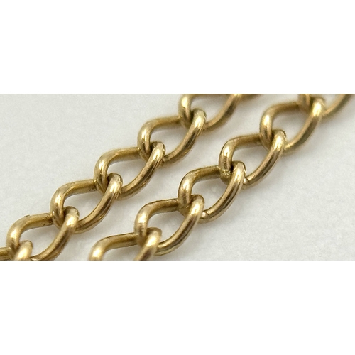 757 - A 9k yellow gold smoky quartz necklace - 8x6mm stone size. 1.9g total weight. 14” chain length. 577I