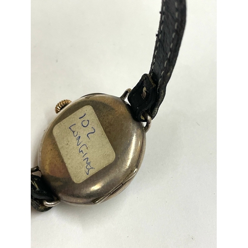 330 - A Gents Longines trench watch working but hand is loose , signed Longines under the dial. Ref: Lu56