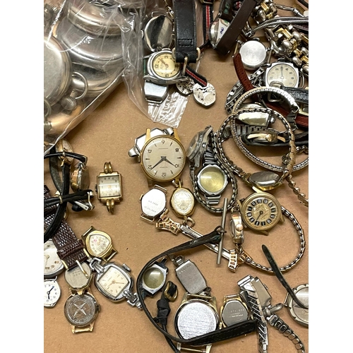 344 - A silver trench watches & other assorted watches etc , spares or repair ( untested ). Ref: Lu61