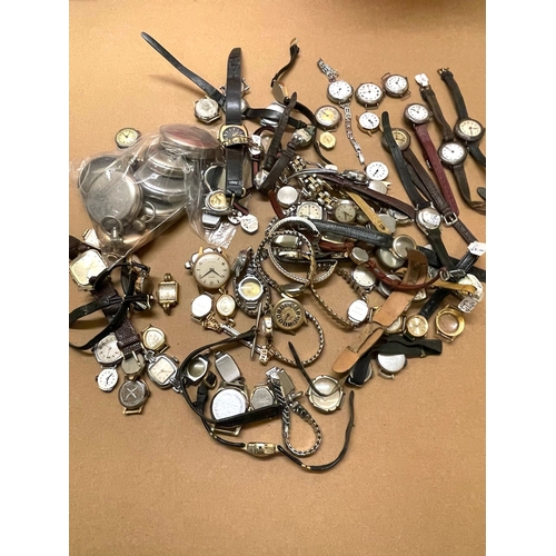 344 - A silver trench watches & other assorted watches etc , spares or repair ( untested ). Ref: Lu61