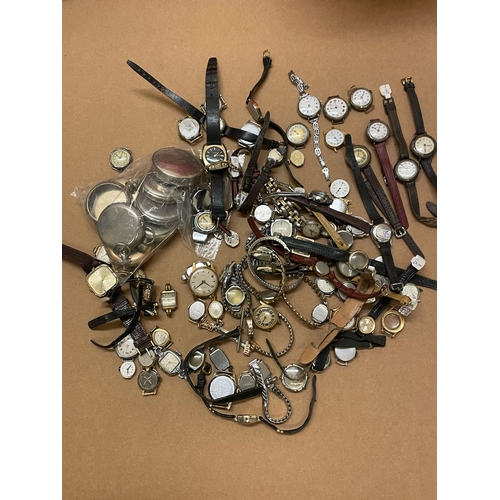 344 - A silver trench watches & other assorted watches etc , spares or repair ( untested ). Ref: Lu61
