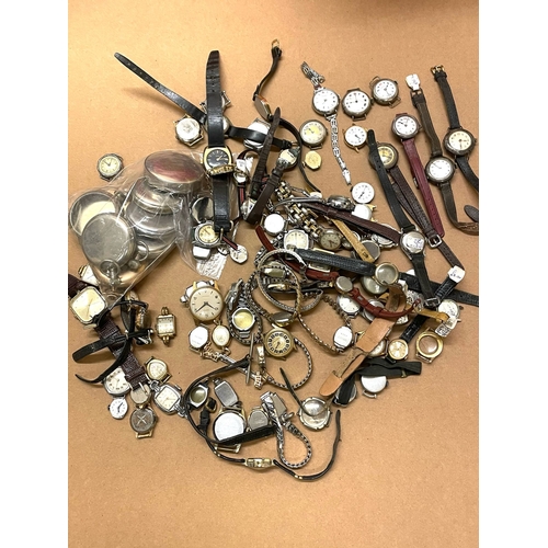 344 - A silver trench watches & other assorted watches etc , spares or repair ( untested ). Ref: Lu61