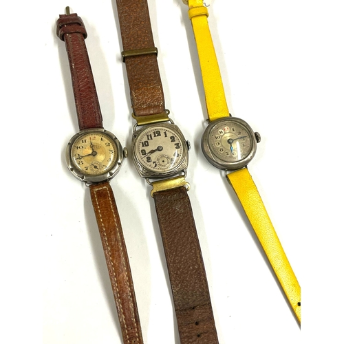 745 - Three silver trench watches ( all working ). Ref: Lu57