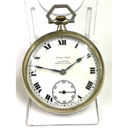 780 - A vintage unicorn pocket watch as found. Ref: Lu52