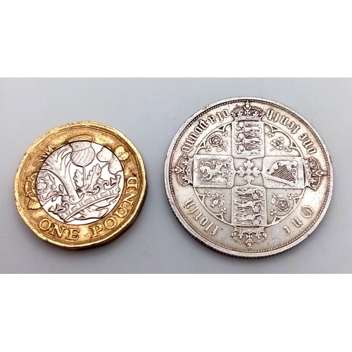 758 - An 1856 Queen Victoria Silver Florin Coin. S3891. Please see photos for conditions.