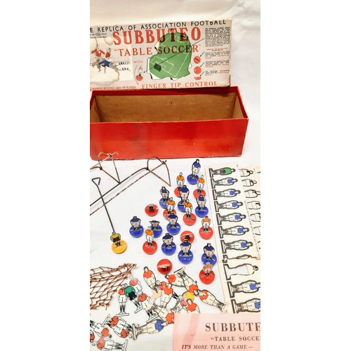 778 - A vintage Subbuteo table soccer set, 1956/57 season. This rare set is in its original box, with pape... 