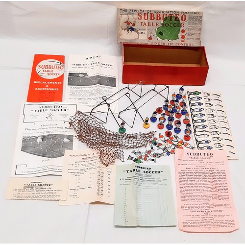 778 - A vintage Subbuteo table soccer set, 1956/57 season. This rare set is in its original box, with pape... 