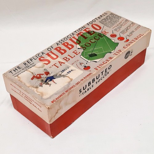 778 - A vintage Subbuteo table soccer set, 1956/57 season. This rare set is in its original box, with pape... 