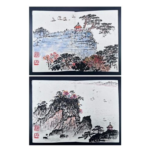 791 - An album of landscapes; Chinese ink and watercolor on paper; Attribute to Qian Songyan,
Was a gift f... 