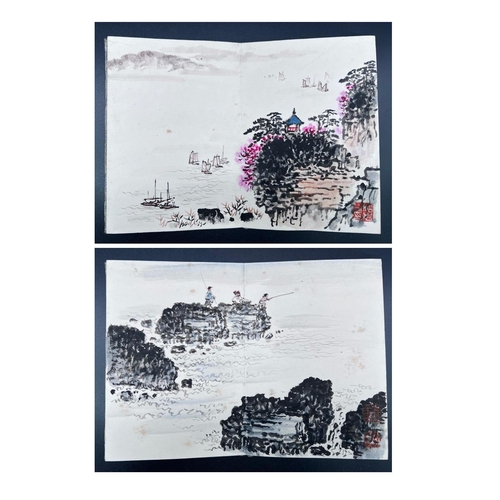 791 - An album of landscapes; Chinese ink and watercolor on paper; Attribute to Qian Songyan,
Was a gift f... 