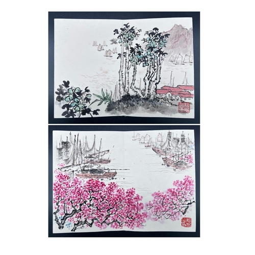 791 - An album of landscapes; Chinese ink and watercolor on paper; Attribute to Qian Songyan,
Was a gift f... 