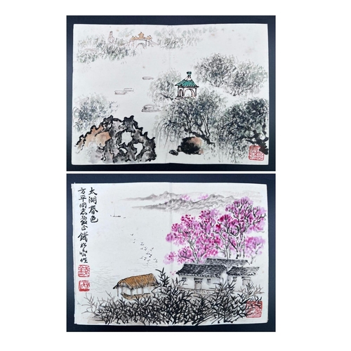 791 - An album of landscapes; Chinese ink and watercolor on paper; Attribute to Qian Songyan,
Was a gift f... 